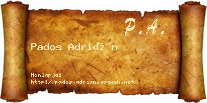 Pados Adrián névjegykártya